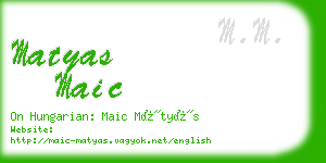 matyas maic business card